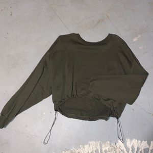 New without tags green cropped crew cinched waist